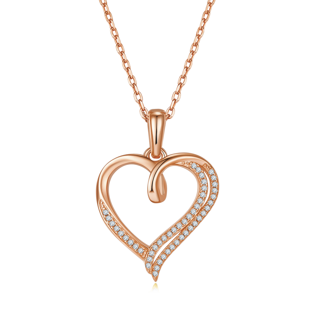 Multi core Love Pendant S925 Silver Moissanite Grade D 0.15CT